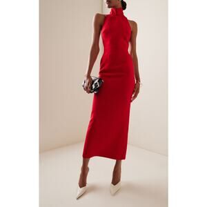 Ilkyaz Ozel Hemingway High Neck Crepe Maxi Dress - Fr 38 - Red